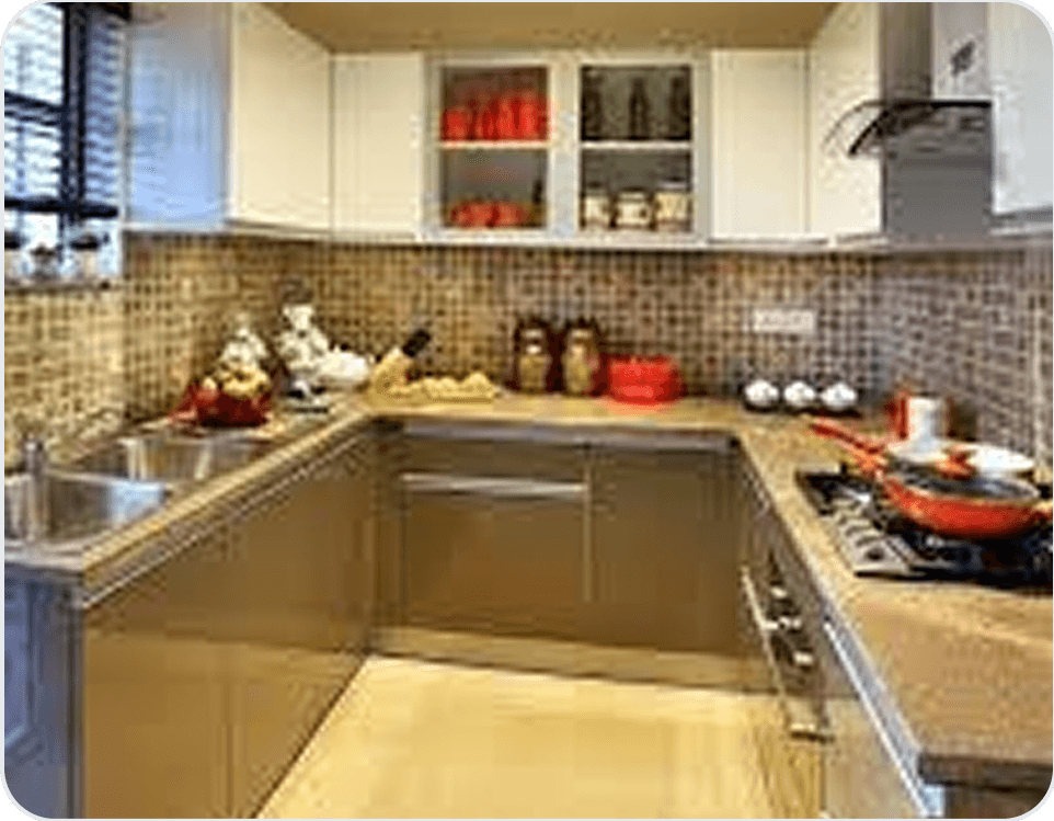 Luxury kitchen with golden finish